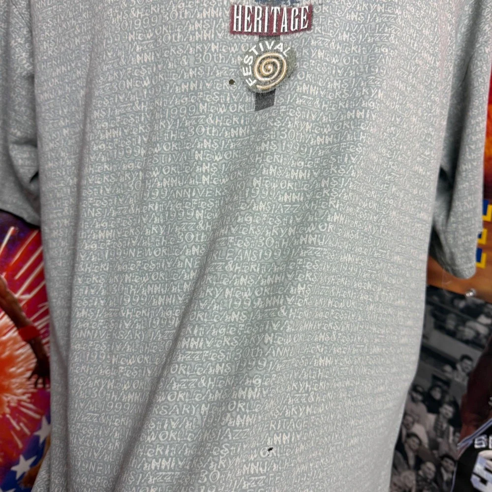 Vintage 1999‎ New Orleans Jazz Heritage Festival T Shirt 30th Anniversary Sz XL
